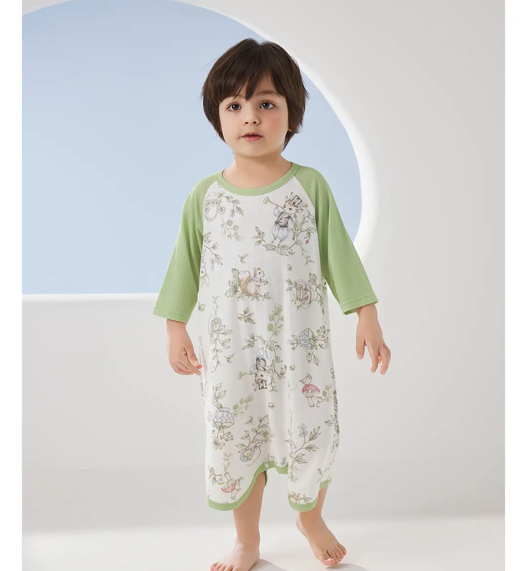 Wellberu Class a Children's Summer Pajamas, Thin Girls' Nightgown, Lightweight and Breathable Boys' Pajamas, Home Wear — feature 17