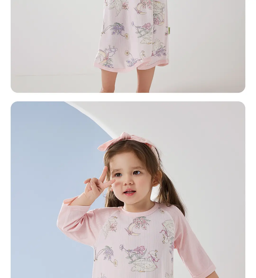 Wellberu Class a Children's Summer Pajamas, Thin Girls' Nightgown, Lightweight and Breathable Boys' Pajamas, Home Wear — feature 20