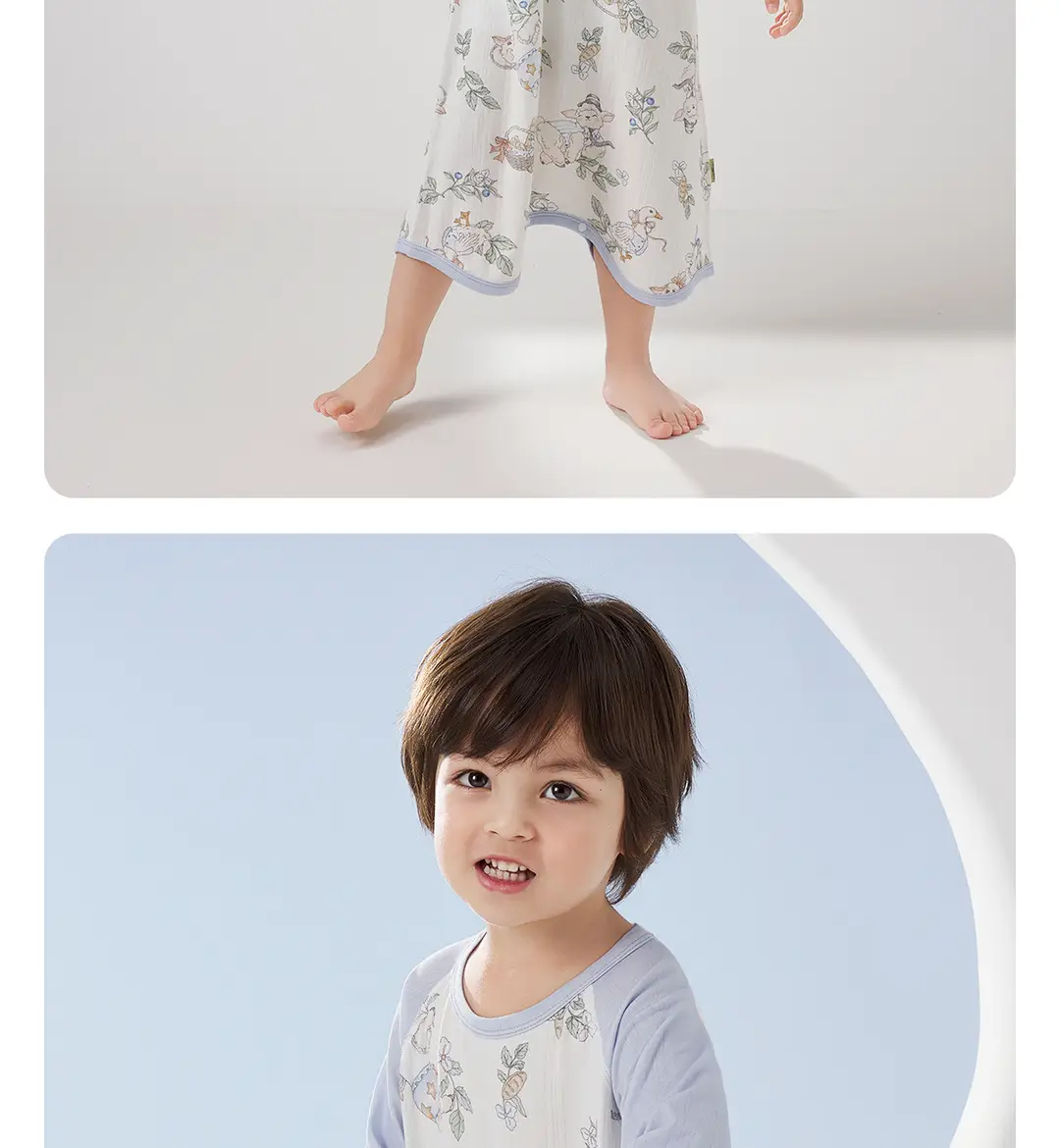 Wellberu Class a Children's Summer Pajamas, Thin Girls' Nightgown, Lightweight and Breathable Boys' Pajamas, Home Wear — feature 22