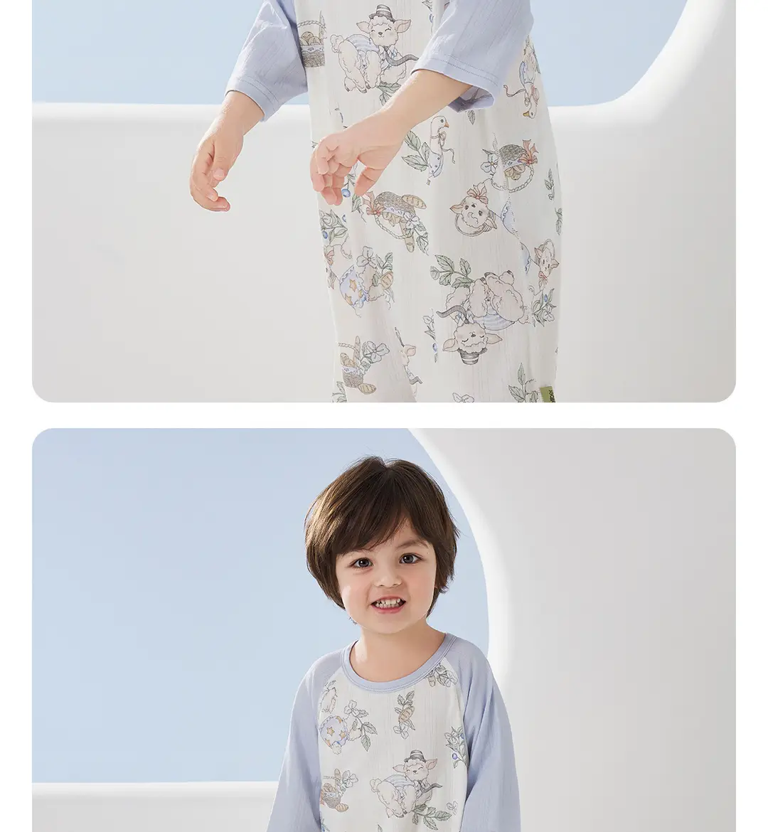 Wellberu Class a Children's Summer Pajamas, Thin Girls' Nightgown, Lightweight and Breathable Boys' Pajamas, Home Wear — feature 23