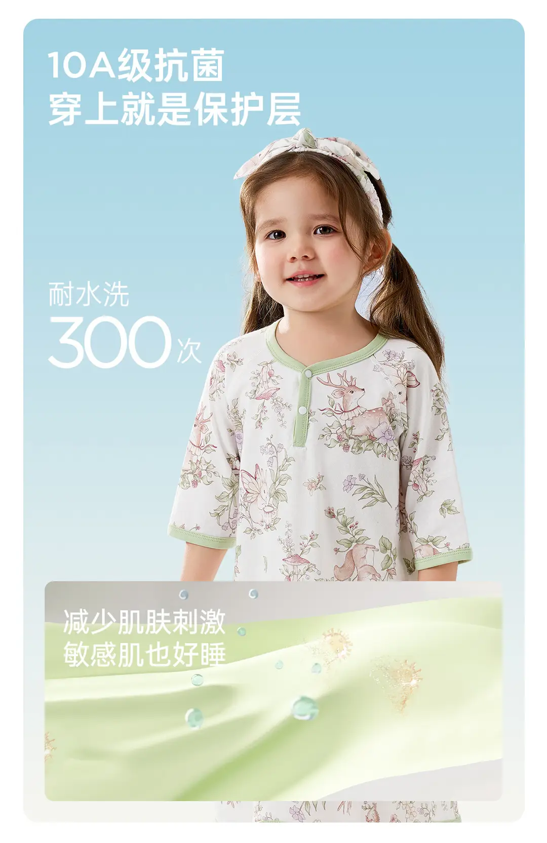 Wellberu Class a Children's Summer Pajamas, Thin Girls' Nightgown, Lightweight and Breathable Boys' Pajamas, Home Wear — feature 34