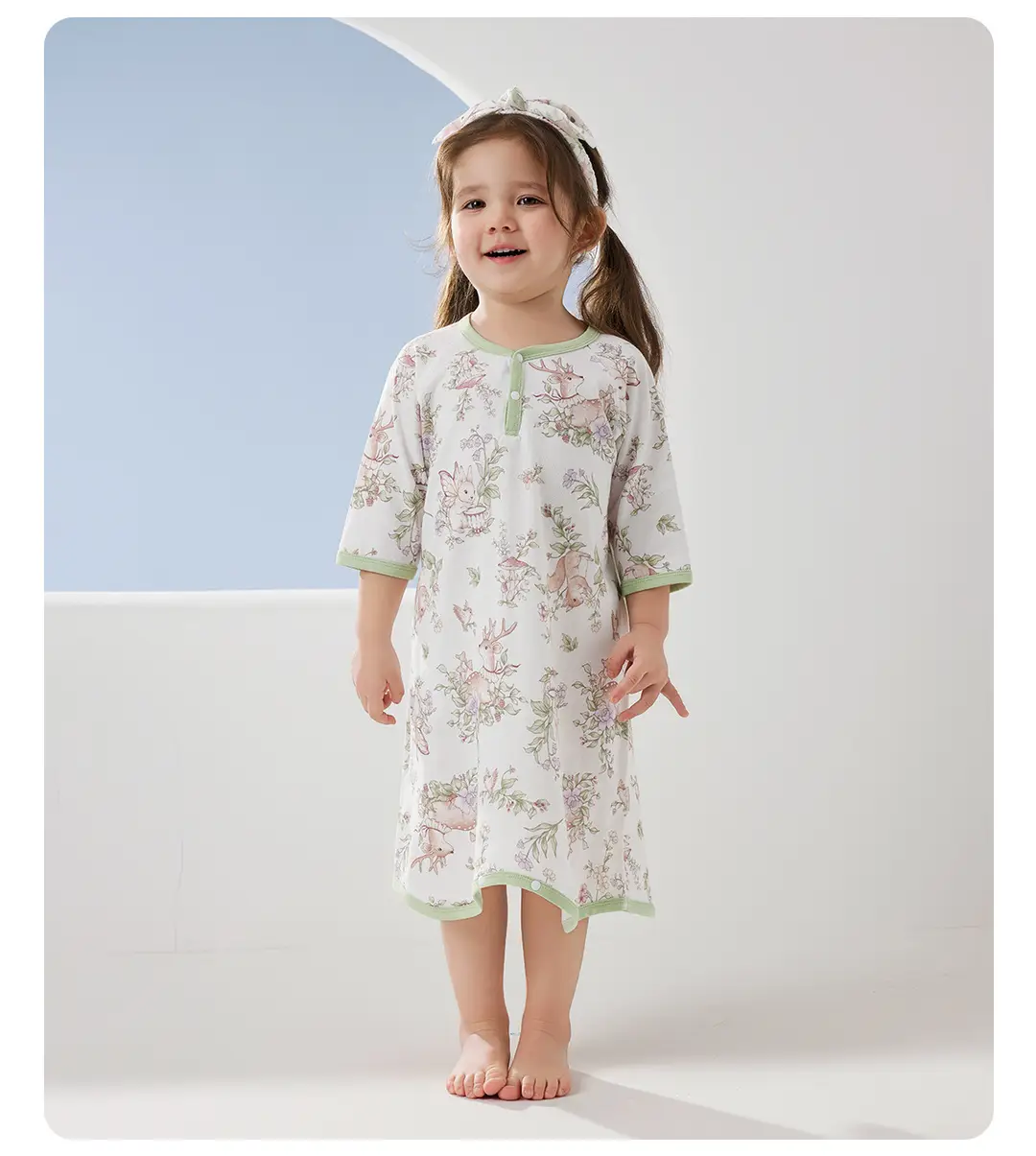 Wellberu Class a Children's Summer Pajamas, Thin Girls' Nightgown, Lightweight and Breathable Boys' Pajamas, Home Wear — feature 40