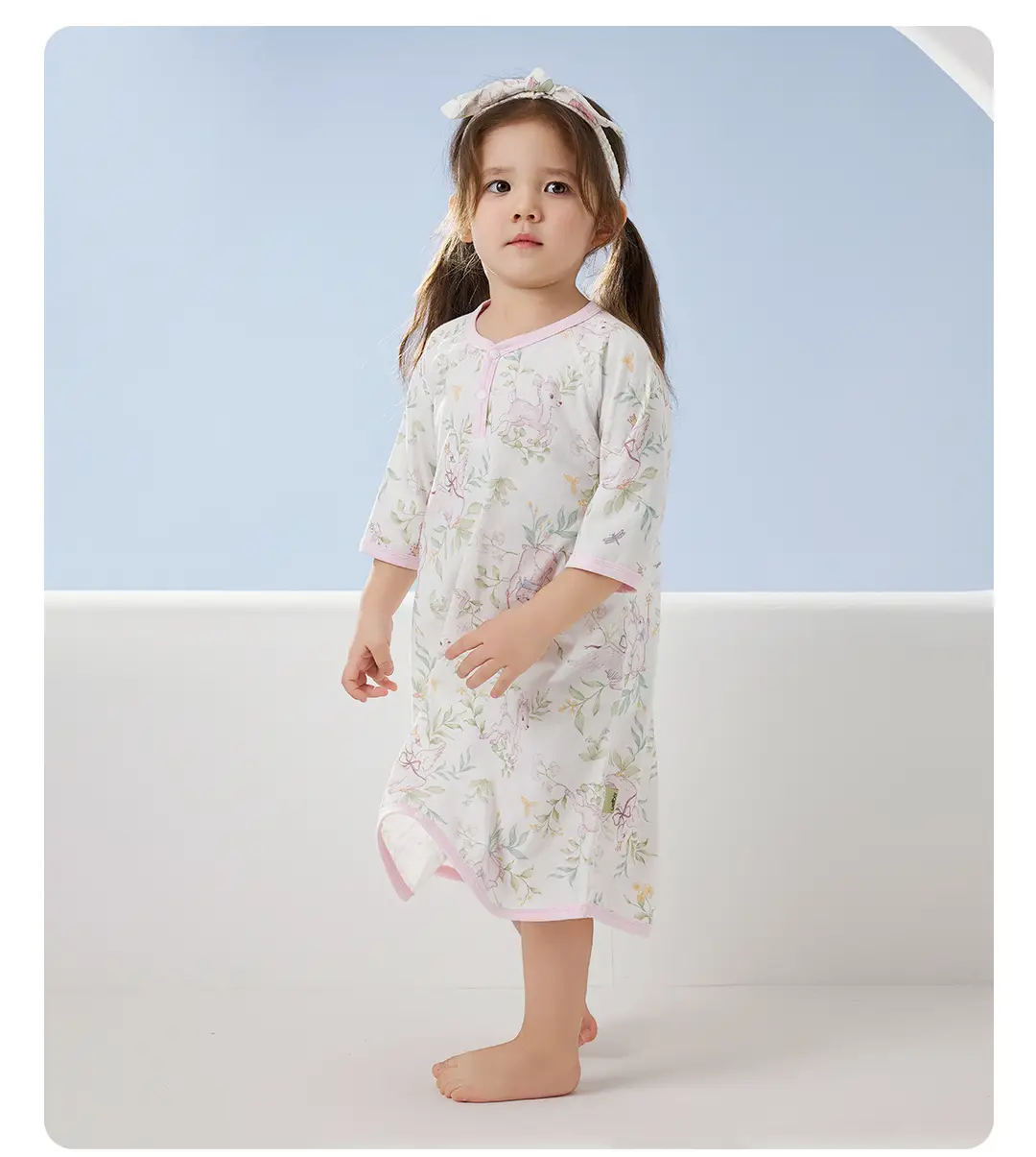 Wellberu Class a Children's Summer Pajamas, Thin Girls' Nightgown, Lightweight and Breathable Boys' Pajamas, Home Wear — feature 42