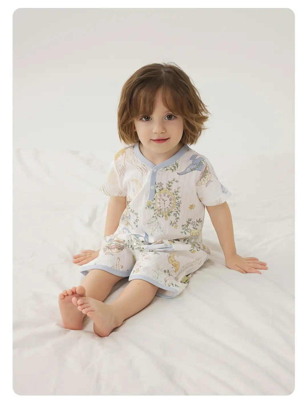 Wellberu Class a Children's Summer Pajamas, Thin Girls' Nightgown, Lightweight and Breathable Boys' Pajamas, Home Wear — feature 46