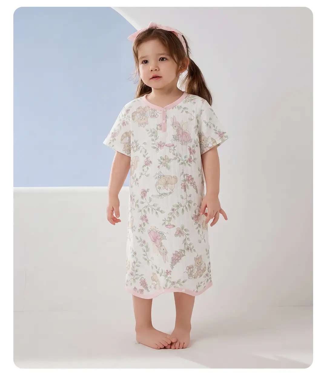 Wellberu Class a Children's Summer Pajamas, Thin Girls' Nightgown, Lightweight and Breathable Boys' Pajamas, Home Wear — feature 47