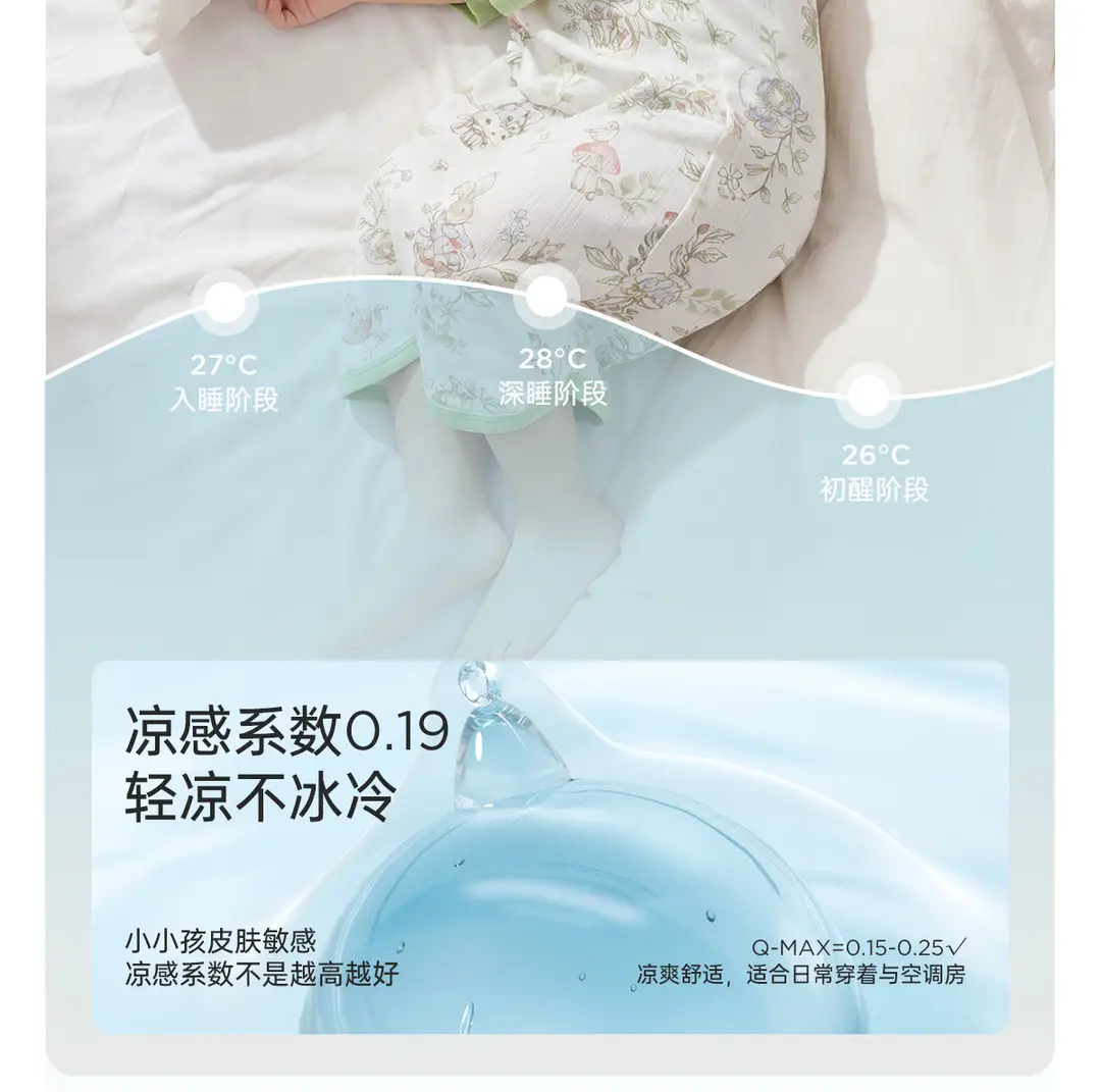 Wellberu Class a Children's Summer Pajamas, Thin Girls' Nightgown, Lightweight and Breathable Boys' Pajamas, Home Wear — feature 6