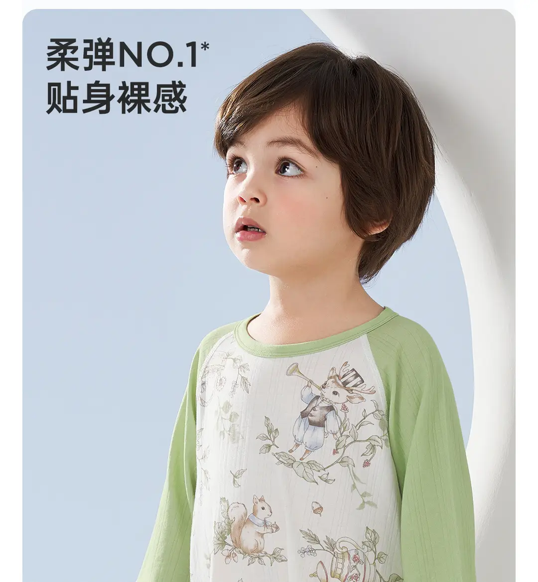 Wellberu Class a Children's Summer Pajamas, Thin Girls' Nightgown, Lightweight and Breathable Boys' Pajamas, Home Wear — feature 7