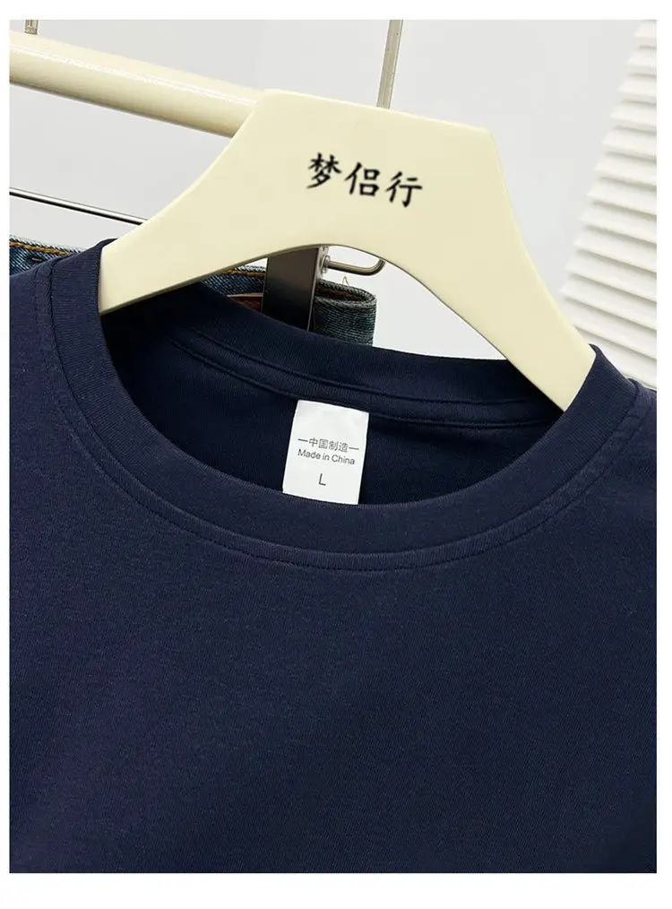 Plus-Size Slimming Solid Color Regular Shoulder Short-Sleeve T-Shirt for Women, Summer New Style, Casual Workwear Top for Plus-Size Women, Ins Style — feature 5