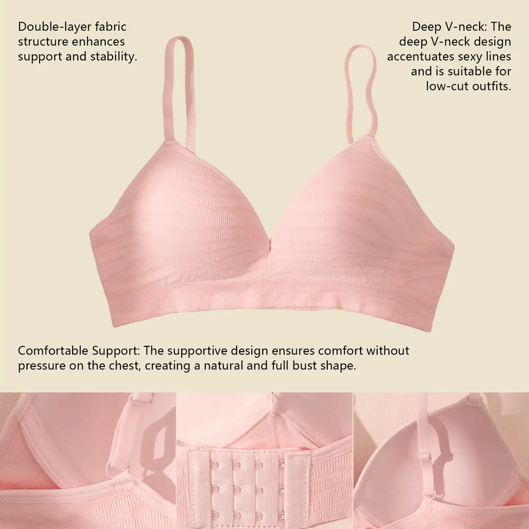 Zeriluna Deep V Zebra Print Fixed Cup Bra, Soft and Comfortable, Provides Balanced Support and Fits the Skin Without Restraint — feature 15