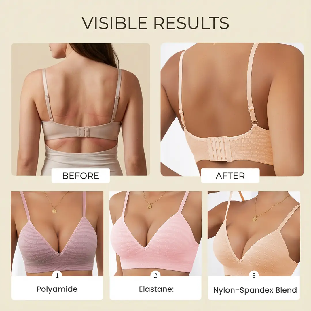 Zeriluna Deep V Zebra Print Fixed Cup Bra, Soft and Comfortable, Provides Balanced Support and Fits the Skin Without Restraint — feature 16