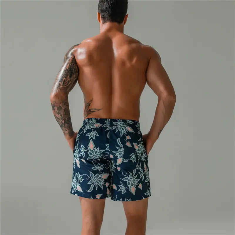 Cross-Border European and American Style Loose Surf Shorts, Printed Plus-Size Men's Five-Point Beach Shorts with Lining - Image 11