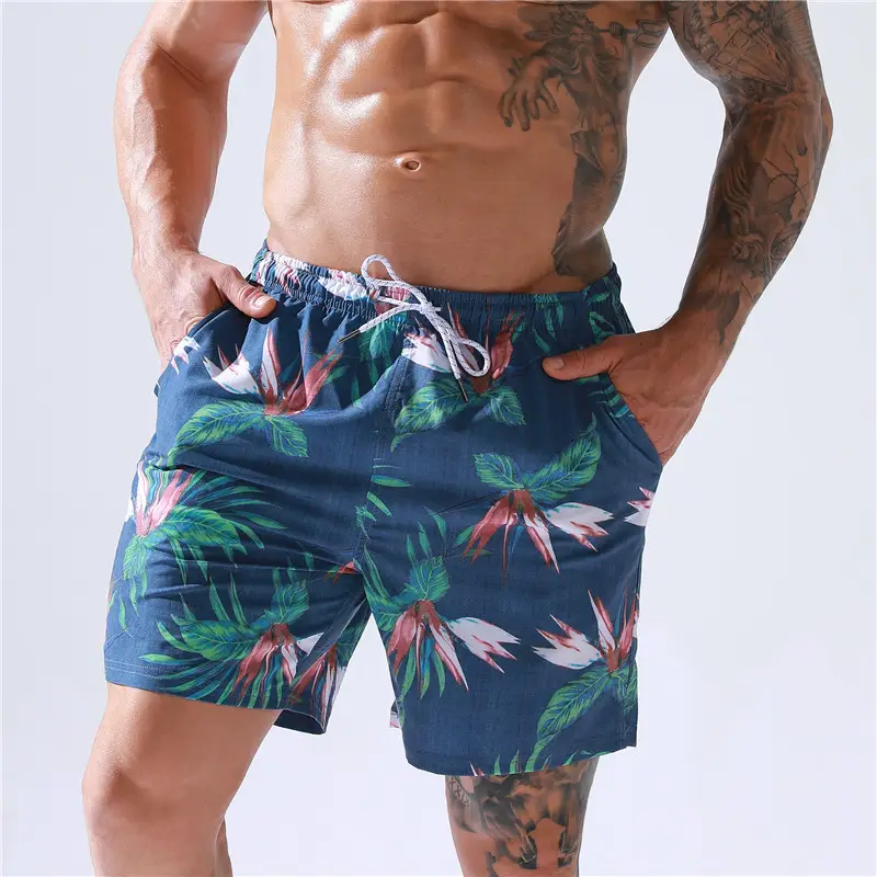 Cross-Border European and American Style Loose Surf Shorts, Printed Plus-Size Men's Five-Point Beach Shorts with Lining - Image 5