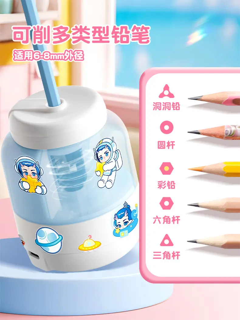 Kaba Bear's New Model Automatic Electric Pencil Sharpener, Small Pencil Sharpener for Elementary School Students — feature 6