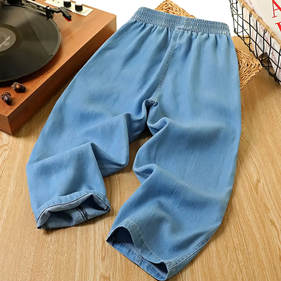 Children's Tencel Denim Long Pants for Boys, Summer Thin Anti-Mosquito Pants for Kids — feature 13