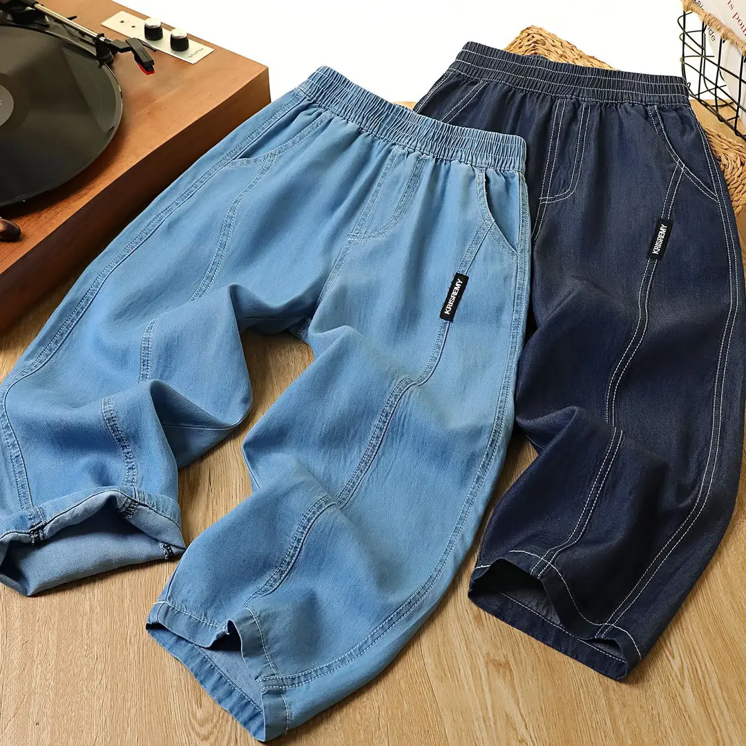 Children's Tencel Denim Long Pants for Boys, Summer Thin Anti-Mosquito Pants for Kids — feature 4