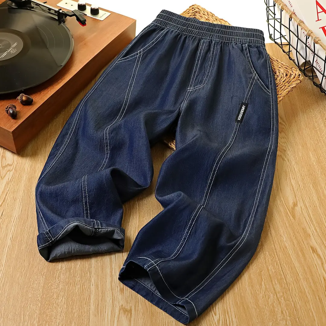 Children's Tencel Denim Long Pants for Boys, Summer Thin Anti-Mosquito Pants for Kids — feature 6