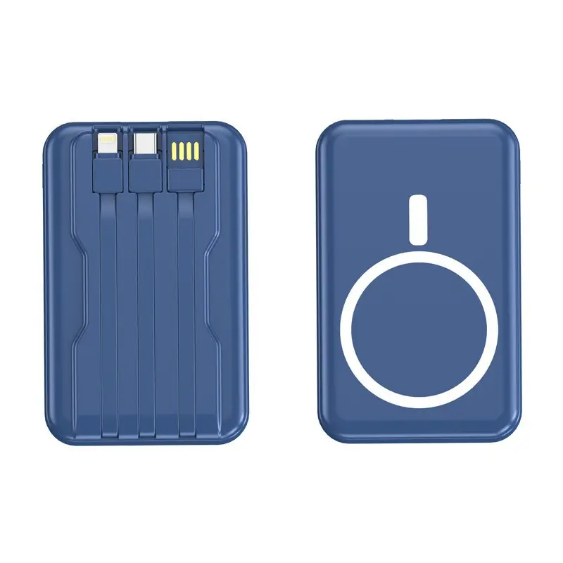 New 3C Certified Magsafe Magnetic Wireless Power Bank Two-Way Fast Charging Mini Mobile Power Supply Customized Kc Cross-Border