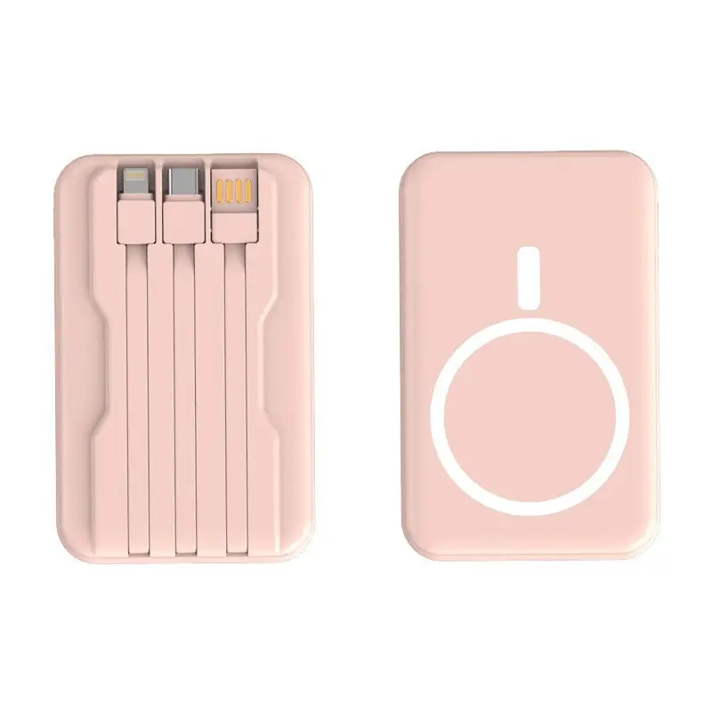 New 3C Certified Magsafe Magnetic Wireless Power Bank Two-Way Fast Charging Mini Mobile Power Supply Customized Kc Cross-Border