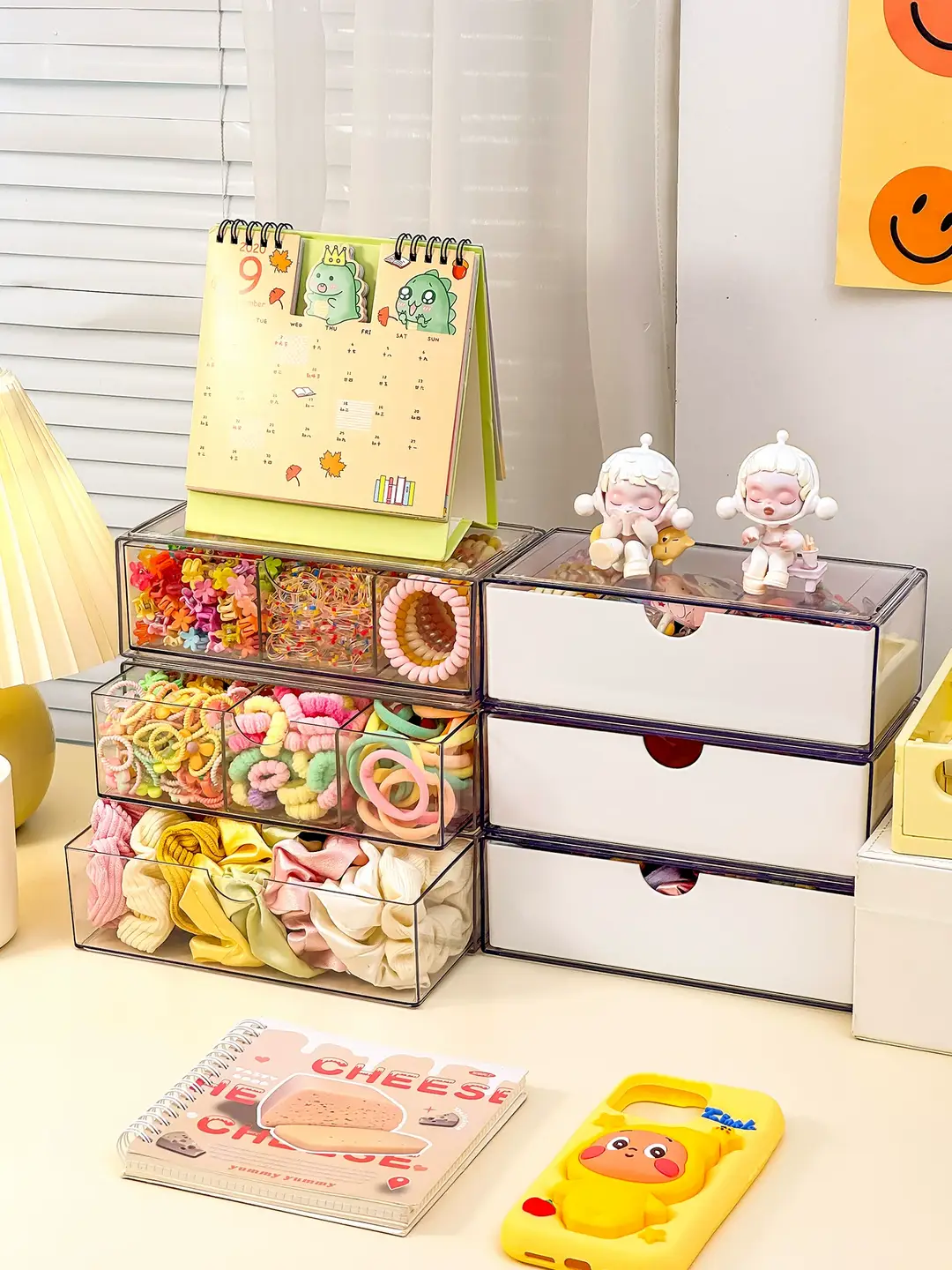 Children's Hair Accessory Storage Box, Transparent, Multi-Layered, with Compartments for Little Girls' Hair Clips, Hair Ties, and Hair Bands, High Aesthetic Value — feature 10