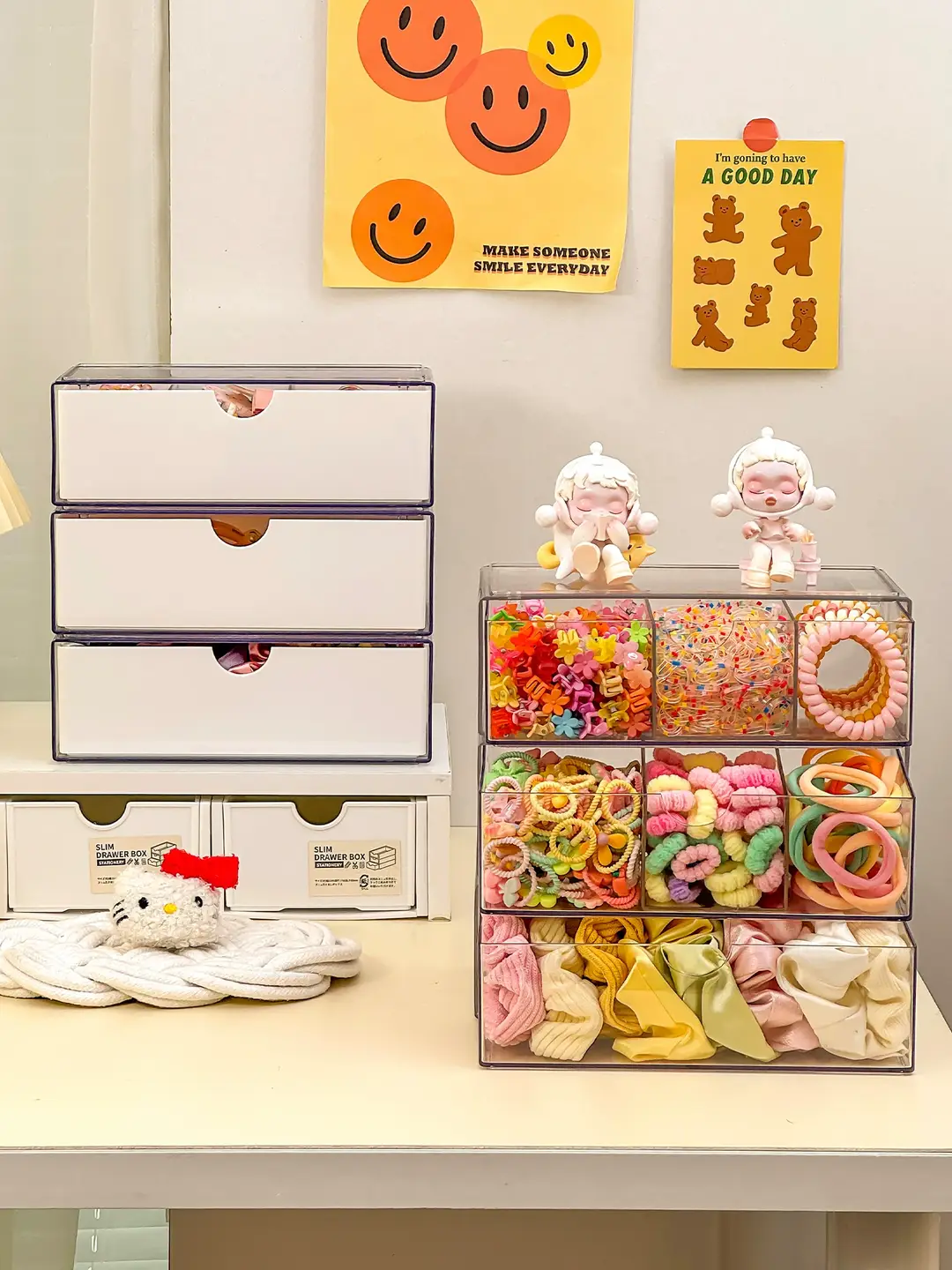 Children's Hair Accessory Storage Box, Transparent, Multi-Layered, with Compartments for Little Girls' Hair Clips, Hair Ties, and Hair Bands, High Aesthetic Value — feature 7