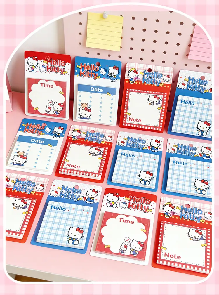 Hello Kitty Cartoon Sticky Notes, High Aesthetic Value, Student Prizes, Sticky Note Materials, High Adhesive Message Notes — feature 7