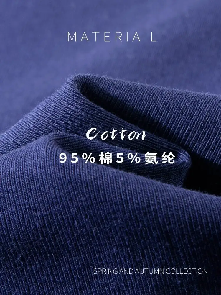 Dark Blue Straight-Shoulder Short-Sleeve Women's Summer Pure Cotton T-Shirt, New Slim-Fit U-Neck Top, Slimming Casual Summer Korean Style Outfit
