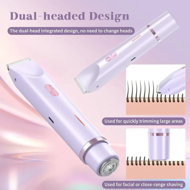 Cross-Border Dual-Head Hair Removal Device, Women's Private Area Trimmer, Electric Shaver, Women's Hair Removal Device, Amazon