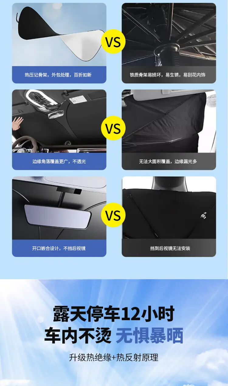 Suitable for Changan Cars Sunshade Panels Sun Protection and Heat Insulation Car Window Sunshade Curtains Interior Front Windshield Sunshade — feature 3