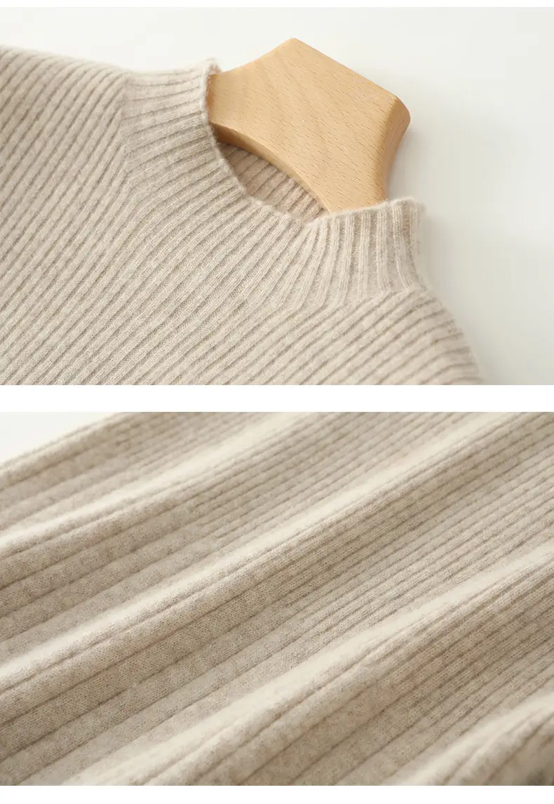 New Autumn and Winter Women's Slim-Fit, Mid-Length, Versatile Base Sweater Dress with a Half-High Collar and Knitted Design — feature 21