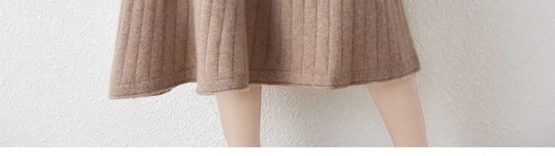 New Autumn and Winter Women's Slim-Fit, Mid-Length, Versatile Base Sweater Dress with a Half-High Collar and Knitted Design — feature 5