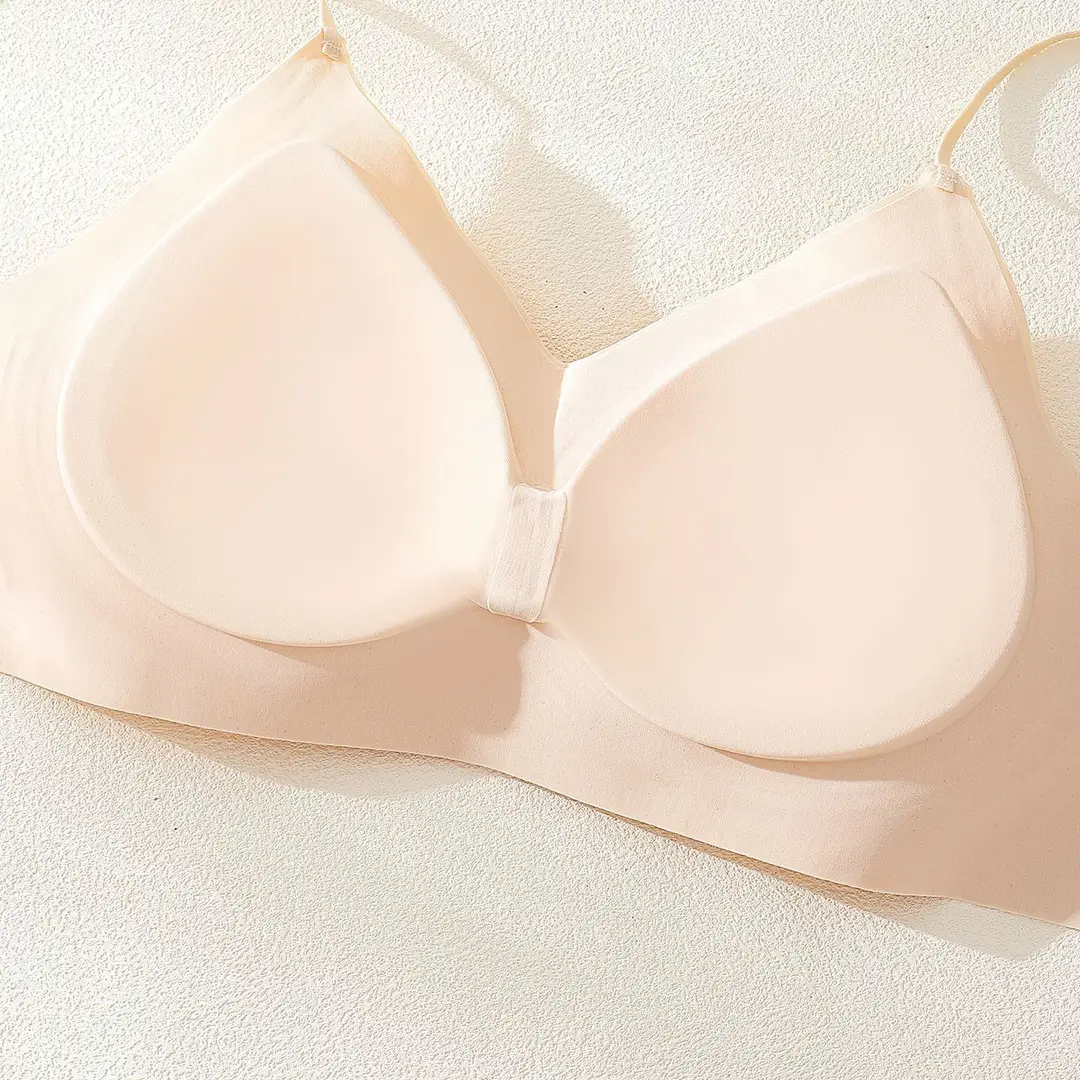 Summer Seamless Foundation-Style Bra for Women with Small Busts, Cross-Back Design, Wireless, Breathable, Enhances Appearance of Fullness