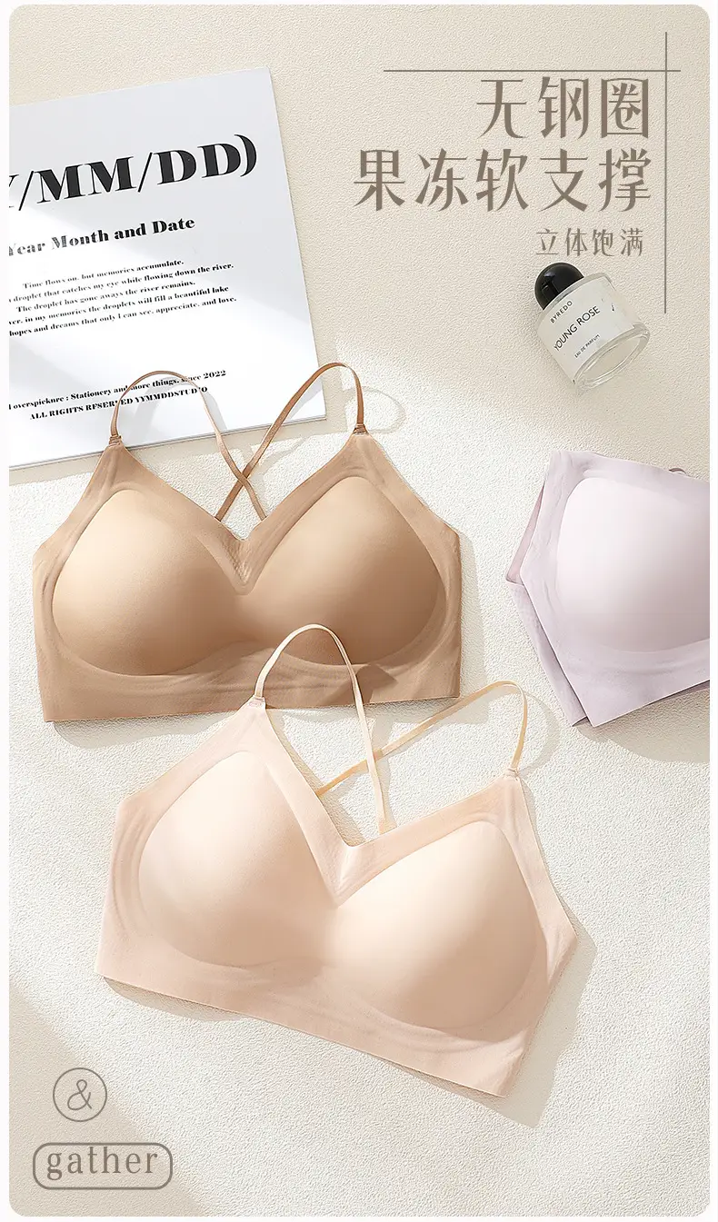Summer Seamless Foundation-Style Bra for Women with Small Busts, Cross-Back Design, Wireless, Breathable, Enhances Appearance of Fullness — feature 14