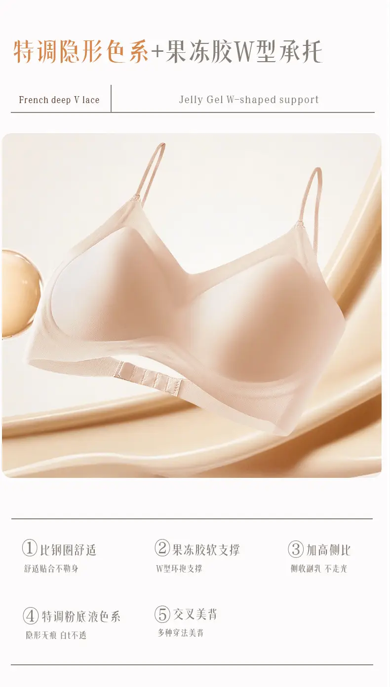 Summer Seamless Foundation-Style Bra for Women with Small Busts, Cross-Back Design, Wireless, Breathable, Enhances Appearance of Fullness — feature 3