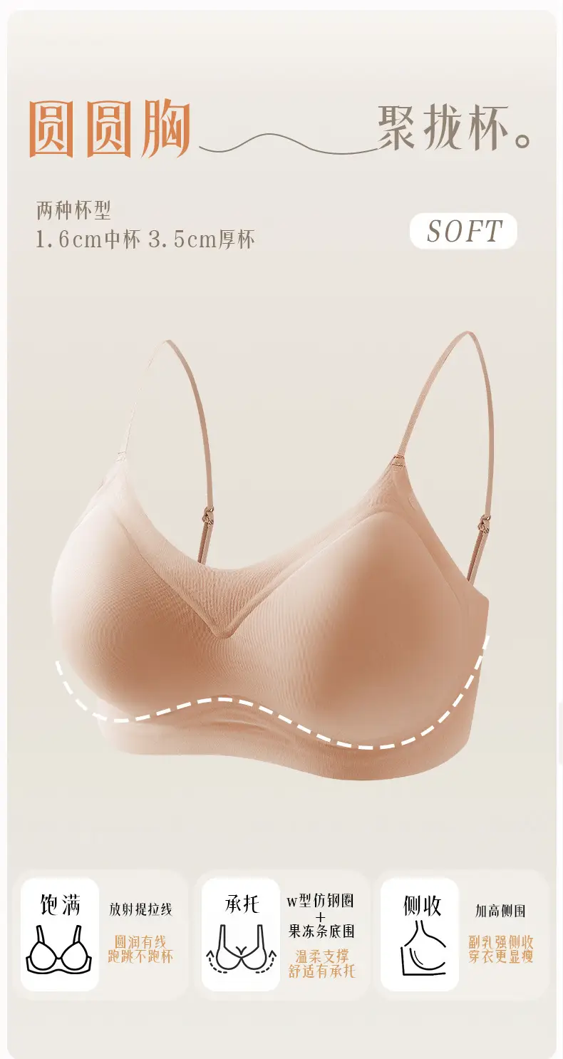 Summer Seamless Foundation-Style Bra for Women with Small Busts, Cross-Back Design, Wireless, Breathable, Enhances Appearance of Fullness — feature 8