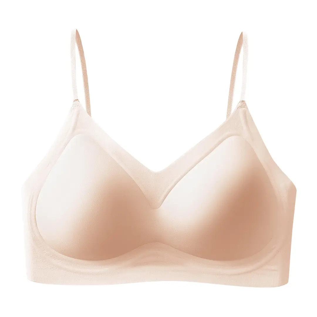 Summer Seamless Foundation-Style Bra for Women with Small Busts, Cross-Back Design, Wireless, Breathable, Enhances Appearance of Fullness