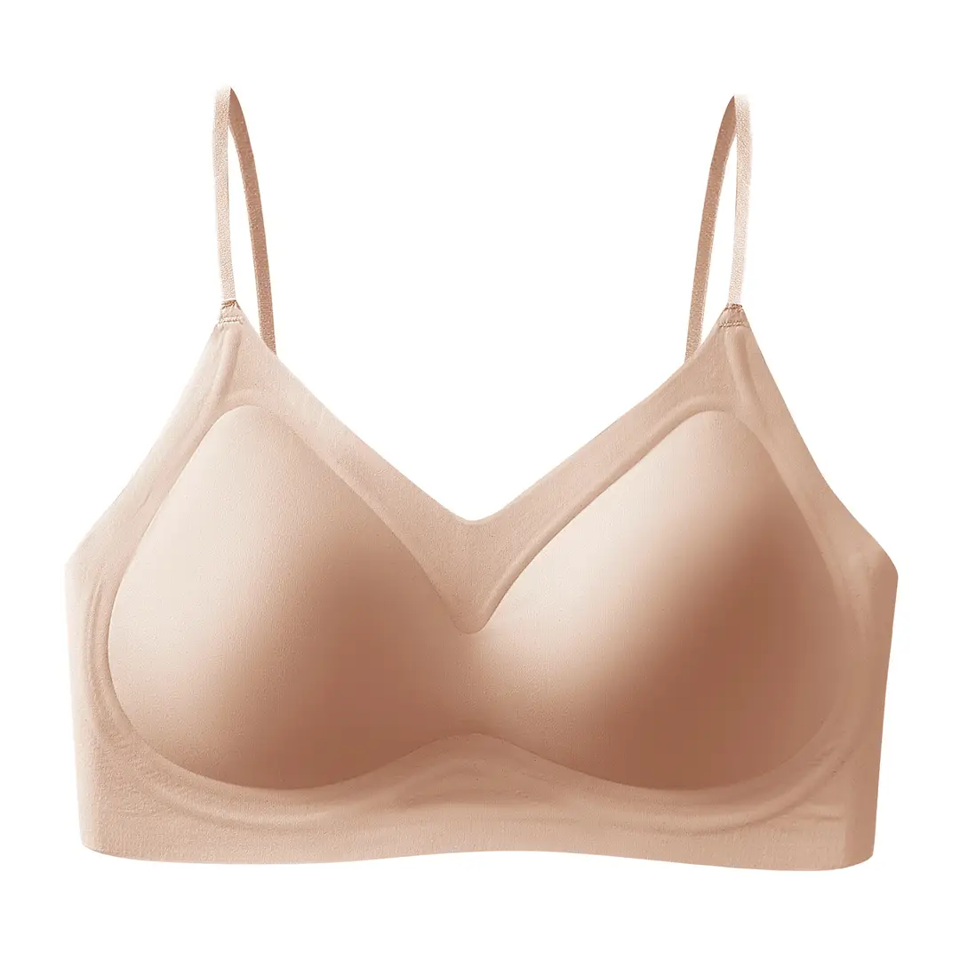 Summer Seamless Foundation-Style Bra for Women with Small Busts, Cross-Back Design, Wireless, Breathable, Enhances Appearance of Fullness