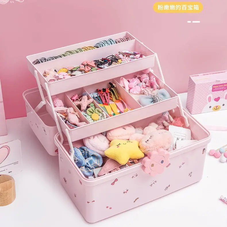 Cute Hair Accessories Storage Box for Girls, Baby Hair Clips, Hair Ties, Hair Rings, Cute Hairbands, Jewelry Box