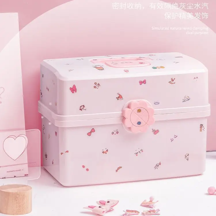 Cute Hair Accessories Storage Box for Girls, Baby Hair Clips, Hair Ties, Hair Rings, Cute Hairbands, Jewelry Box