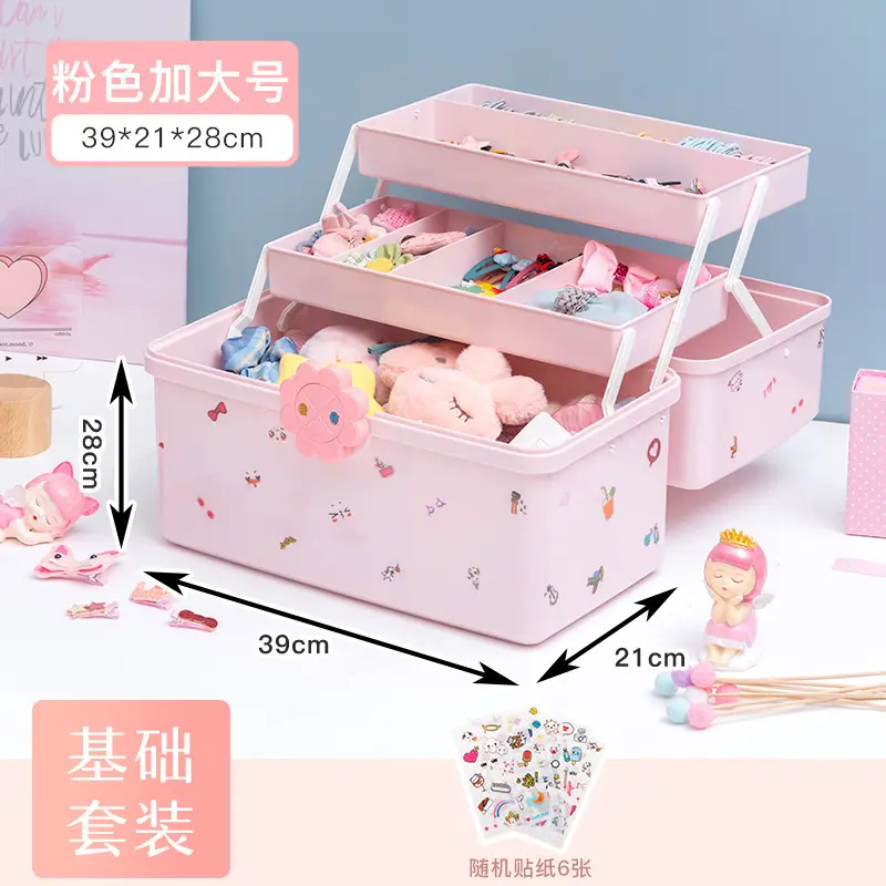 Cute Hair Accessories Storage Box for Girls, Baby Hair Clips, Hair Ties, Hair Rings, Cute Hairbands, Jewelry Box