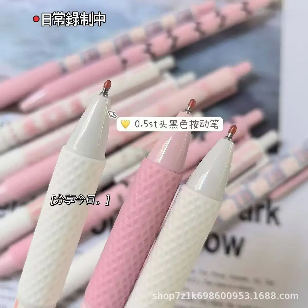 Pink Girly Bowknot Retractable Pen, Instagram-Style, High Aesthetic Value, Quick-Drying, Student-Specific Black Gel Pen
