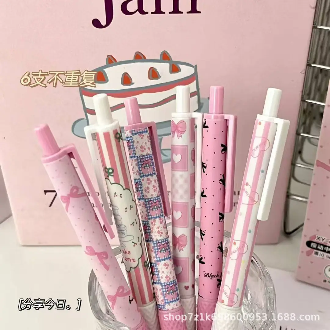 Pink Girly Bowknot Retractable Pen, Instagram-Style, High Aesthetic Value, Quick-Drying, Student-Specific Black Gel Pen — feature 2