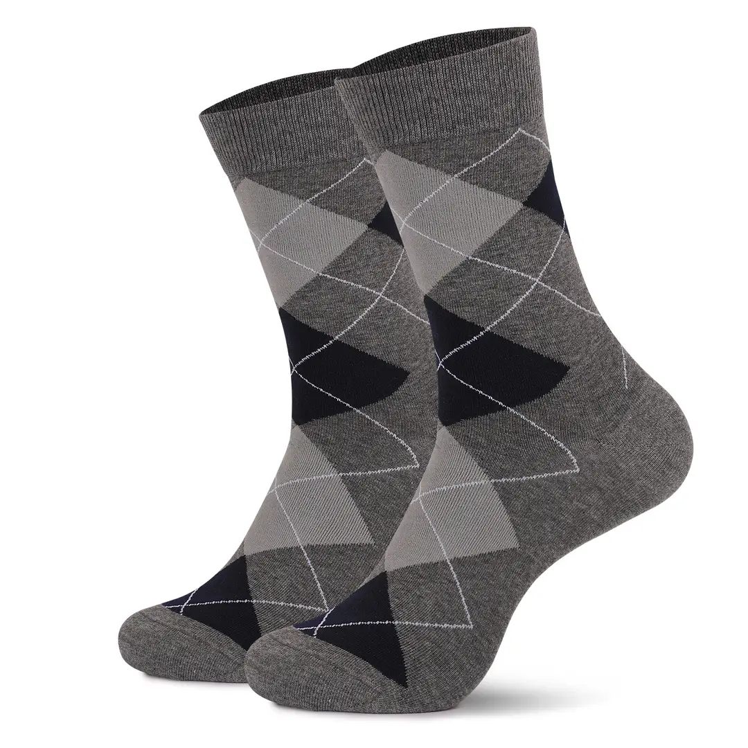 Cross-Border Classic Diamond-Patterned Mid-Calf Socks, Aliexpress Dopamine Colorful Socks, Men's Antibacterial and Deodorant Export Socks Wholesale