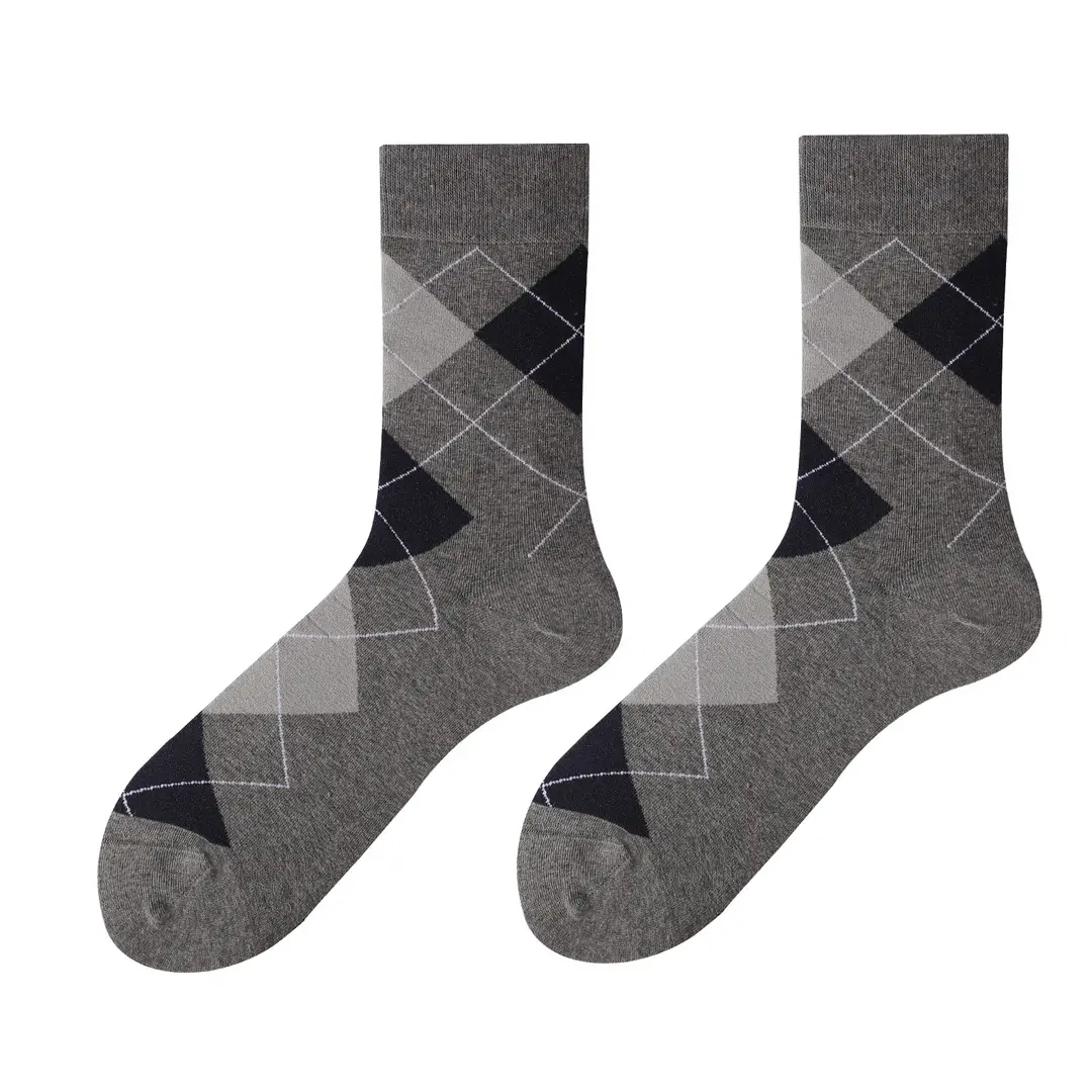 Cross-Border Classic Diamond-Patterned Mid-Calf Socks, Aliexpress Dopamine Colorful Socks, Men's Antibacterial and Deodorant Export Socks Wholesale — feature 13
