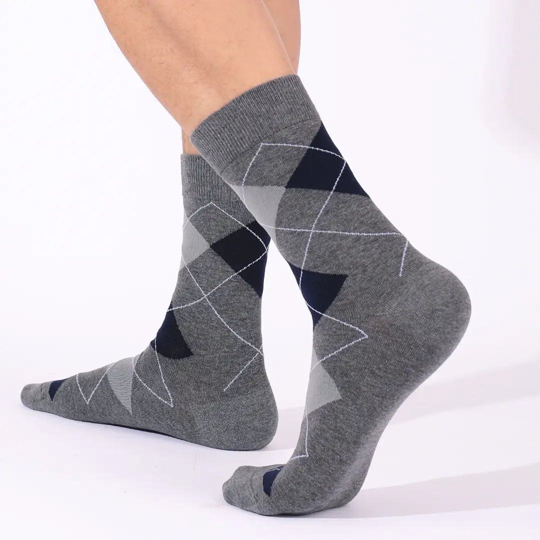 Cross-Border Classic Diamond-Patterned Mid-Calf Socks, Aliexpress Dopamine Colorful Socks, Men's Antibacterial and Deodorant Export Socks Wholesale — feature 5