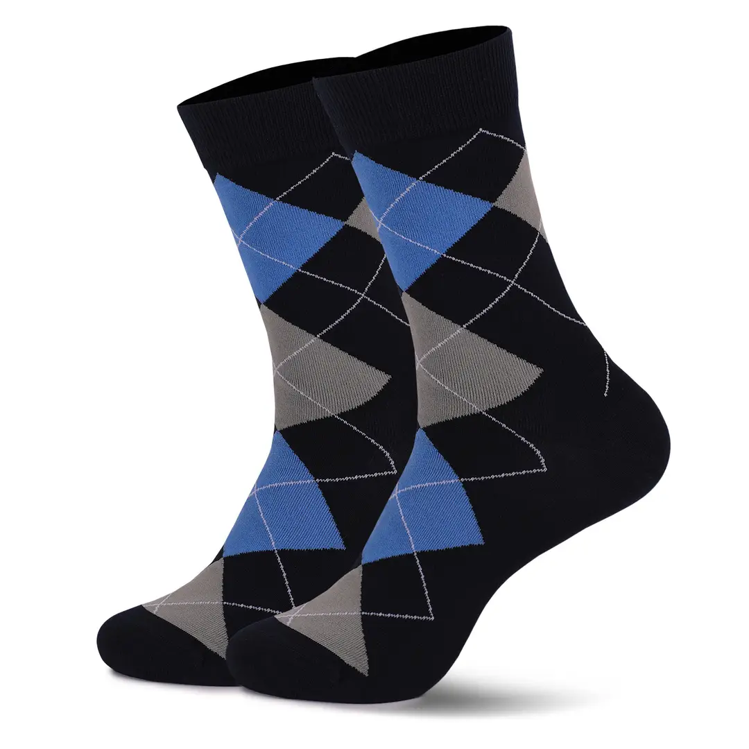 Cross-Border Classic Diamond-Patterned Mid-Calf Socks, Aliexpress Dopamine Colorful Socks, Men's Antibacterial and Deodorant Export Socks Wholesale — feature 8