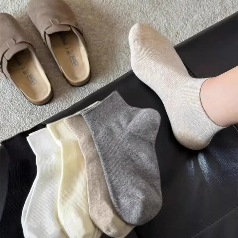 Beige Socks for Women, Summer Thin Short Socks, Loose Cuff Maternity Socks, Seamless Pure Cotton Socks, Suitable for Birkenstock Shoes, New Spring/Summer Style