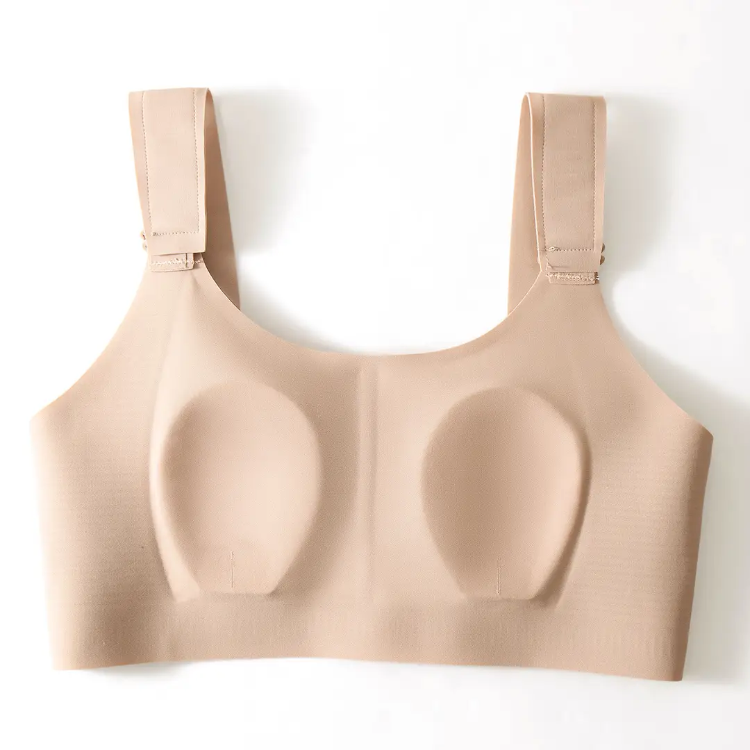 New Style Foundation Skin-Toning and Shaping Bra That Makes Large Breasts Appear Smaller, with Soft Support, Gathers Side Breasts, Adjustable, Seamless Bra