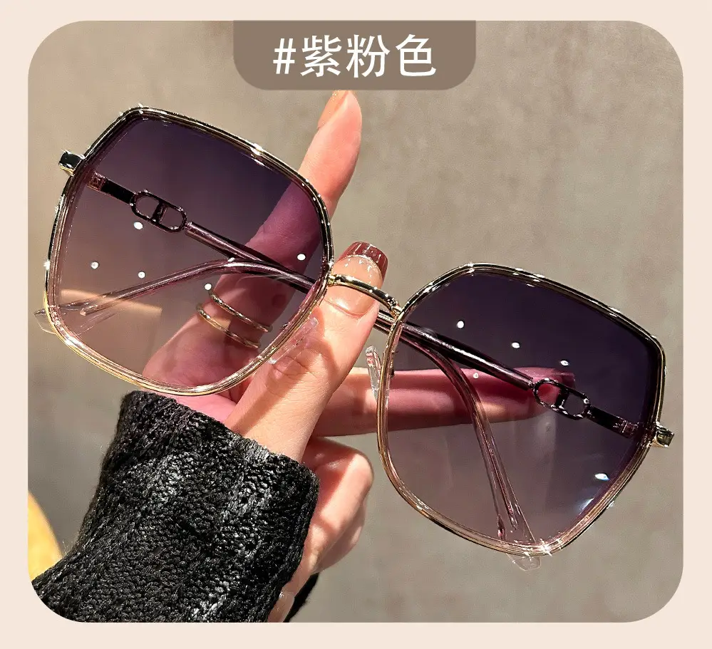 2026 New Large-Frame Sunglasses for Women, Suitable for Square and Round Faces, with Glitter Design, Sun Protection and Uv Protection — feature 12