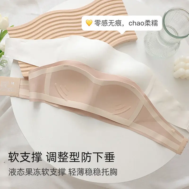 Summer Thin Push-Up Bra for Women with Large Busts, Anti-Slip Bandeau Style, Seamless Bra Without Underwire, Wholesale