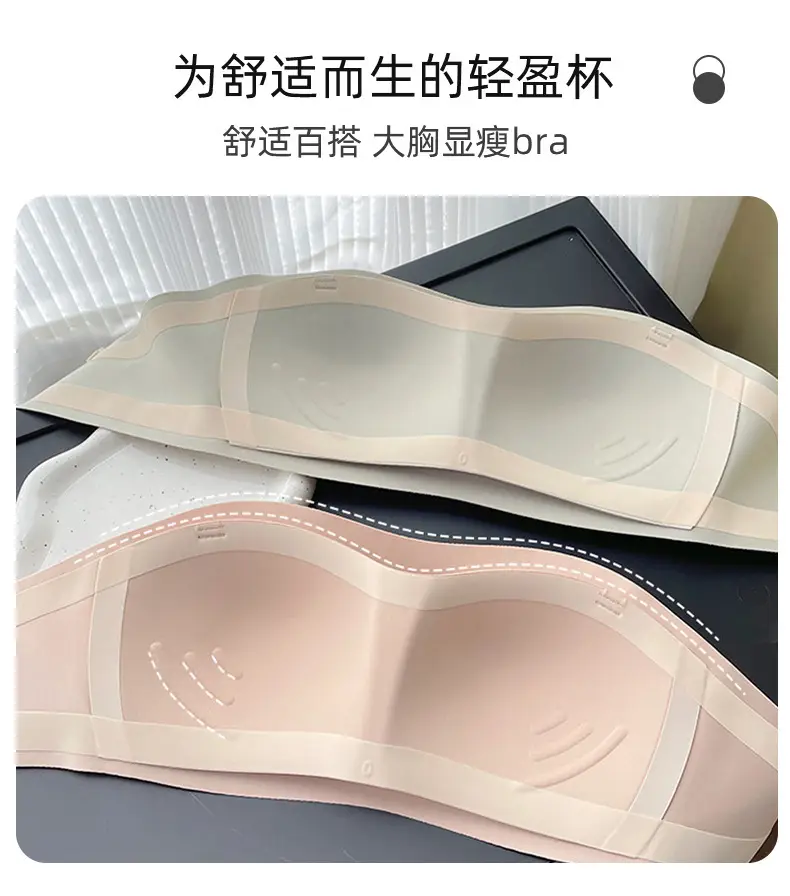Summer Thin Push-Up Bra for Women with Large Busts, Anti-Slip Bandeau Style, Seamless Bra Without Underwire, Wholesale — feature 3